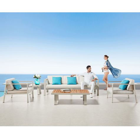 Aluminum Patio Sofa Coastal for 5