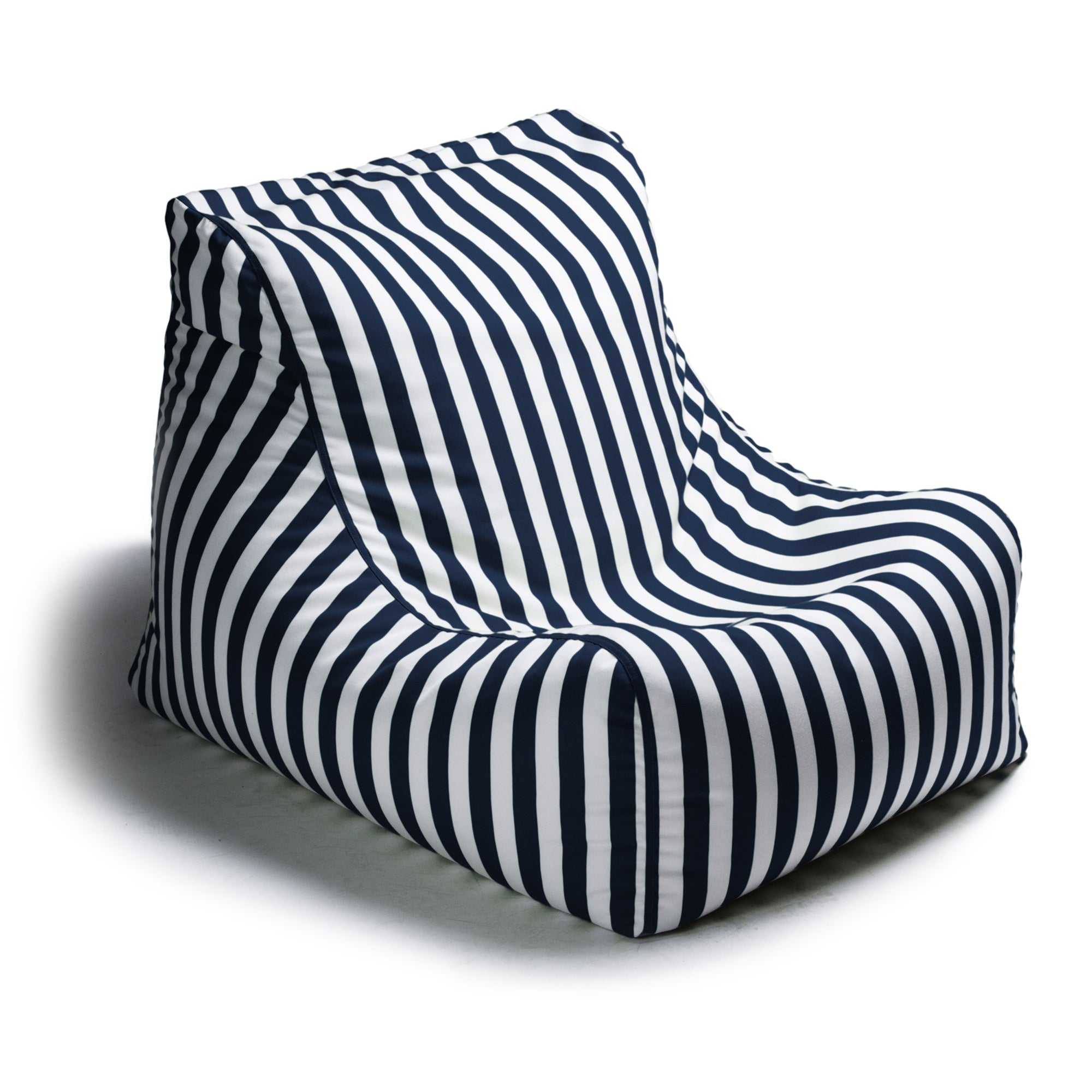 Sag Harbor Outdoor Bean Bag Chair, Navy Stripes