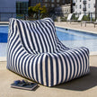 Sag Harbor Outdoor Bean Bag Chair, Navy Stripes