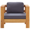 vidaXL Patio Sofa Chair with Cushion Dark Gray Solid Acacia Wood-0