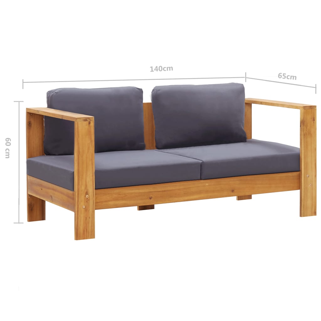 vidaXL Patio Sofa Bench with Cushions 55.1