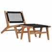 vidaXL Sun Lounger with Footrest Solid Teak Wood and Rope-0