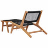 vidaXL Sun Lounger with Footrest Solid Teak Wood and Rope-2