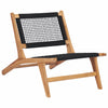 vidaXL Sun Lounger with Footrest Solid Teak Wood and Rope-3