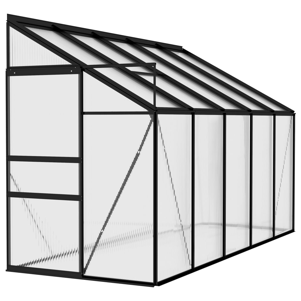 vidaXL Greenhouse Anthracite Aluminum Conservatory Plant House Multi Sizes-16