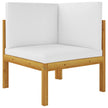 vidaXL 10 Piece Patio Lounge Set with Cushions Cream Solid Acacia Wood-4