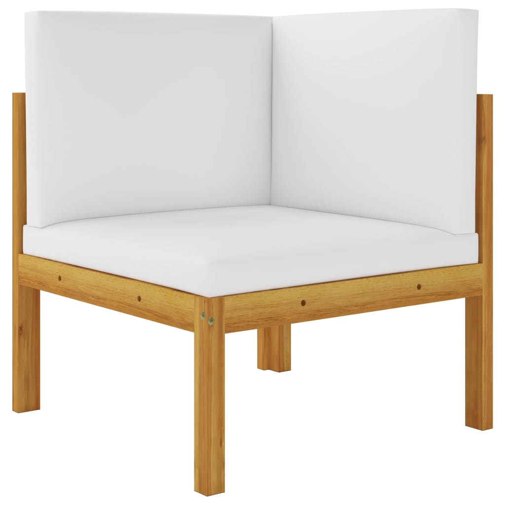 vidaXL 10 Piece Patio Lounge Set with Cushions Cream Solid Acacia Wood-4
