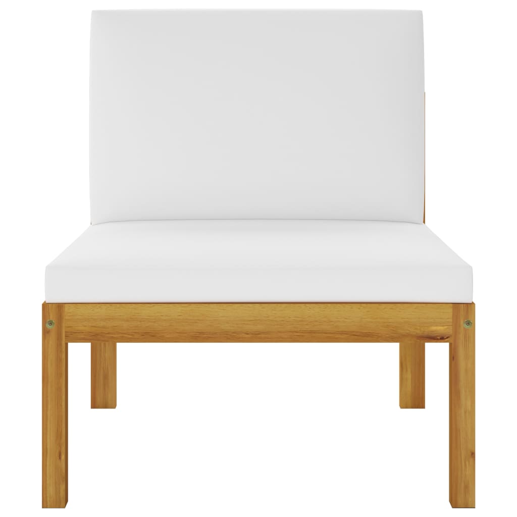 vidaXL 10 Piece Patio Lounge Set with Cushions Cream Solid Acacia Wood-8