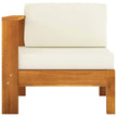vidaXL 3-Seater Patio Sofa with Cream White Cushions Solid Acacia Wood-2