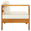 vidaXL 3-Seater Patio Sofa with Cream White Cushions Solid Acacia Wood-3