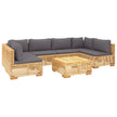 vidaXL 7 Piece Patio Lounge Set with Cushions Solid Wood Teak-1