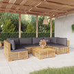vidaXL 7 Piece Patio Lounge Set with Cushions Solid Wood Teak-0