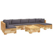 vidaXL 8 Piece Patio Lounge Set with Cushions Solid Wood Teak-1