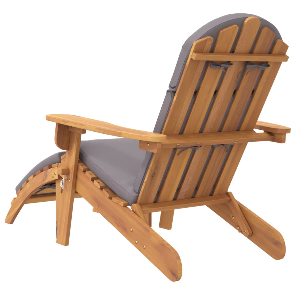 vidaXL Adirondack Patio Chair with Footrest Solid Wood Acacia-3