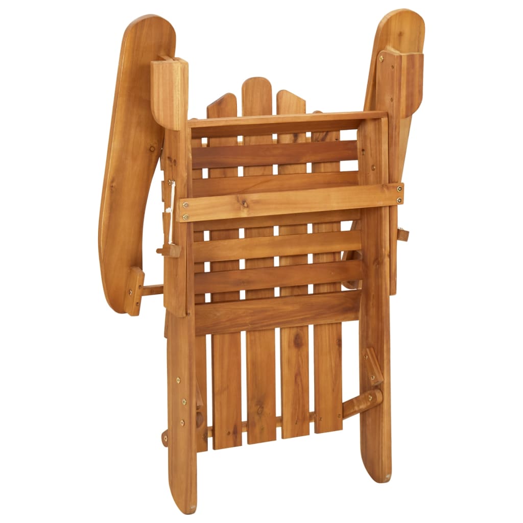 vidaXL Adirondack Patio Chair with Footrest Solid Wood Acacia-4