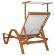 vidaXL Sun Lounger Chair with Canopy Furniture Textilene and Solid Wood Poplar-3