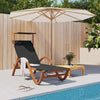 vidaXL Sun Lounger Chair with Canopy Furniture Textilene and Solid Wood Poplar-0