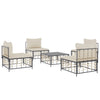 vidaXL Patio Furniture Set 5 Piece Sectional Sofa with Cushions Poly Rattan-0